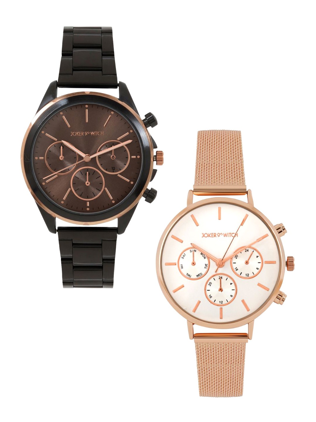 

JOKER & WITCH Johnny & Amber Couple Watch Gift Set JWCW242, Brown