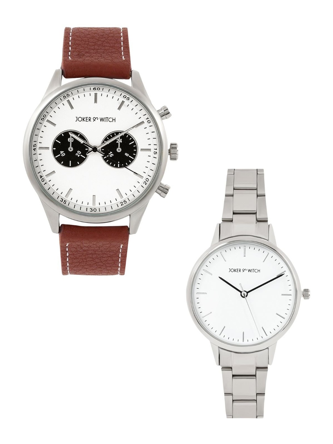 

JOKER & WITCH Megan & Mgk Couple Watch Gift Set JWCW233, Brown