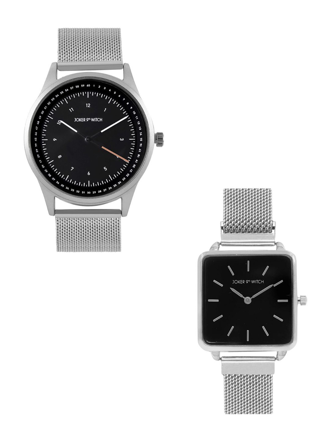 

JOKER & WITCH Lewis & Nicole Couple Watch Gift Set JWCW377, Silver