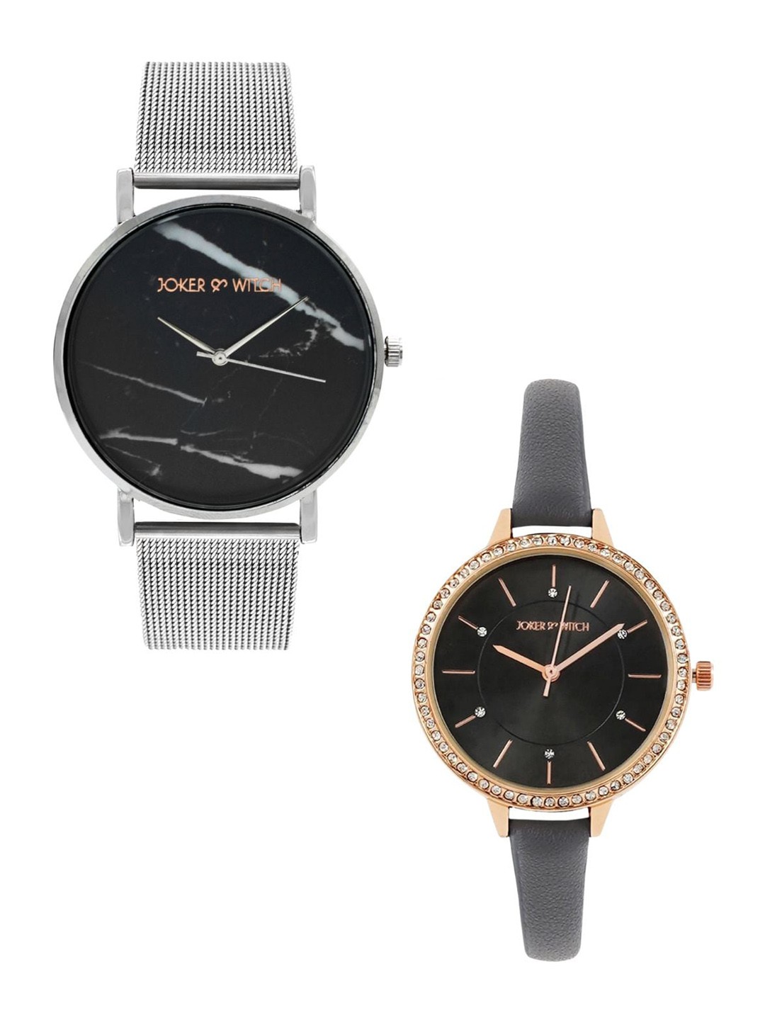 

JOKER & WITCH Eleven & Max Couple Watch Gift Set JWCW364, Silver