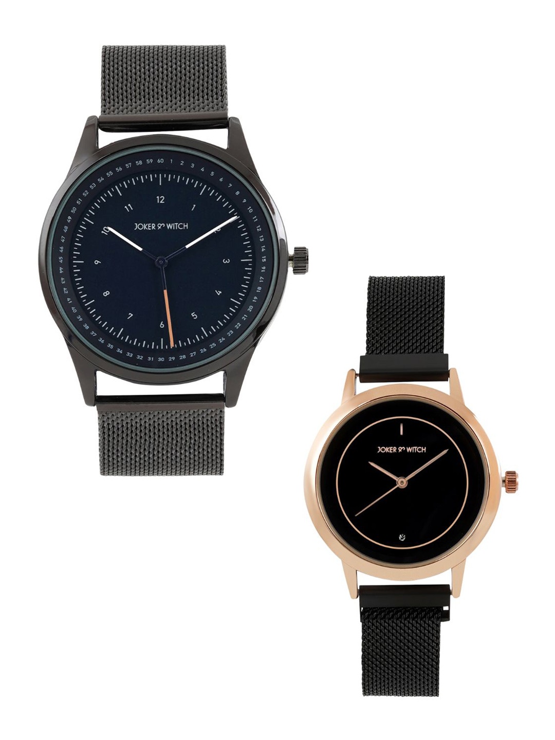 

JOKER & WITCH Beyonce & Jayz Couple Watch Gift Set JWCW257, Black