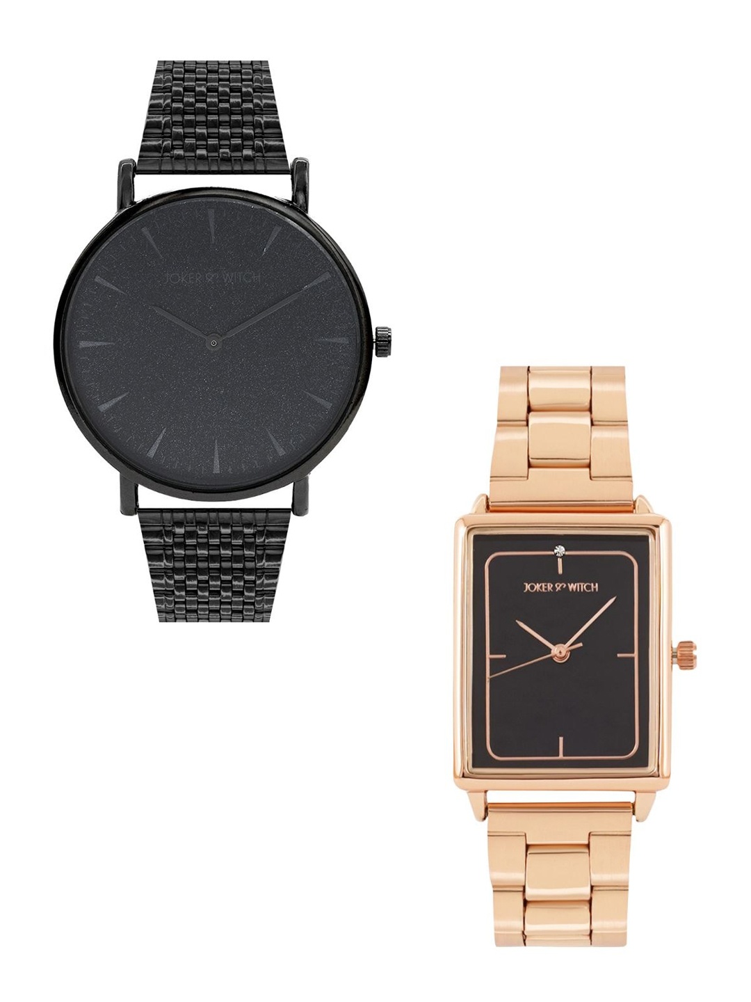 

JOKER & WITCH Nutella & Strawberry Analogue Couple Watch Gift Set JWCW280, Black