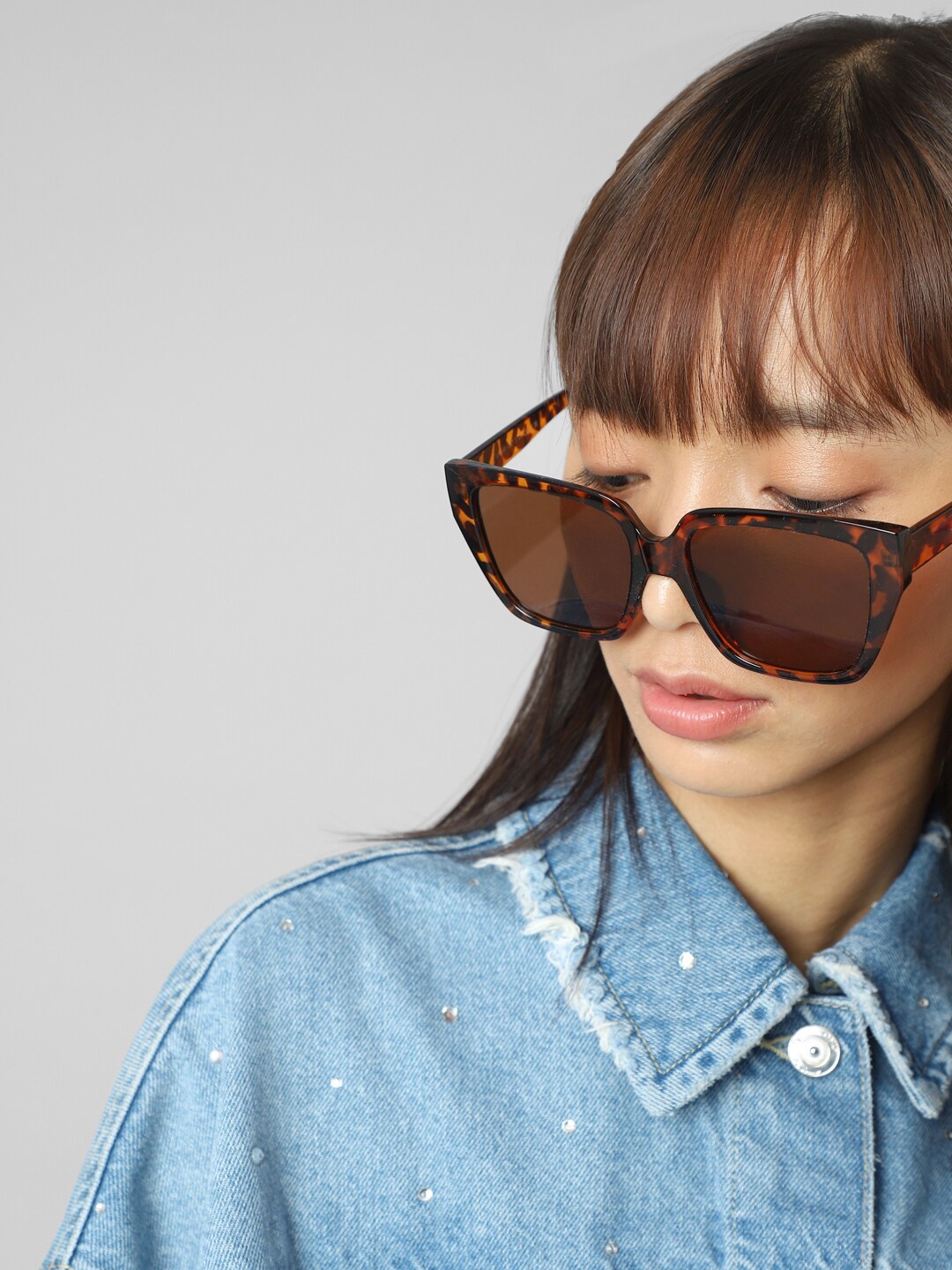

ONLY Women Cateye Sunglasses with UV Protected Lens, Brown