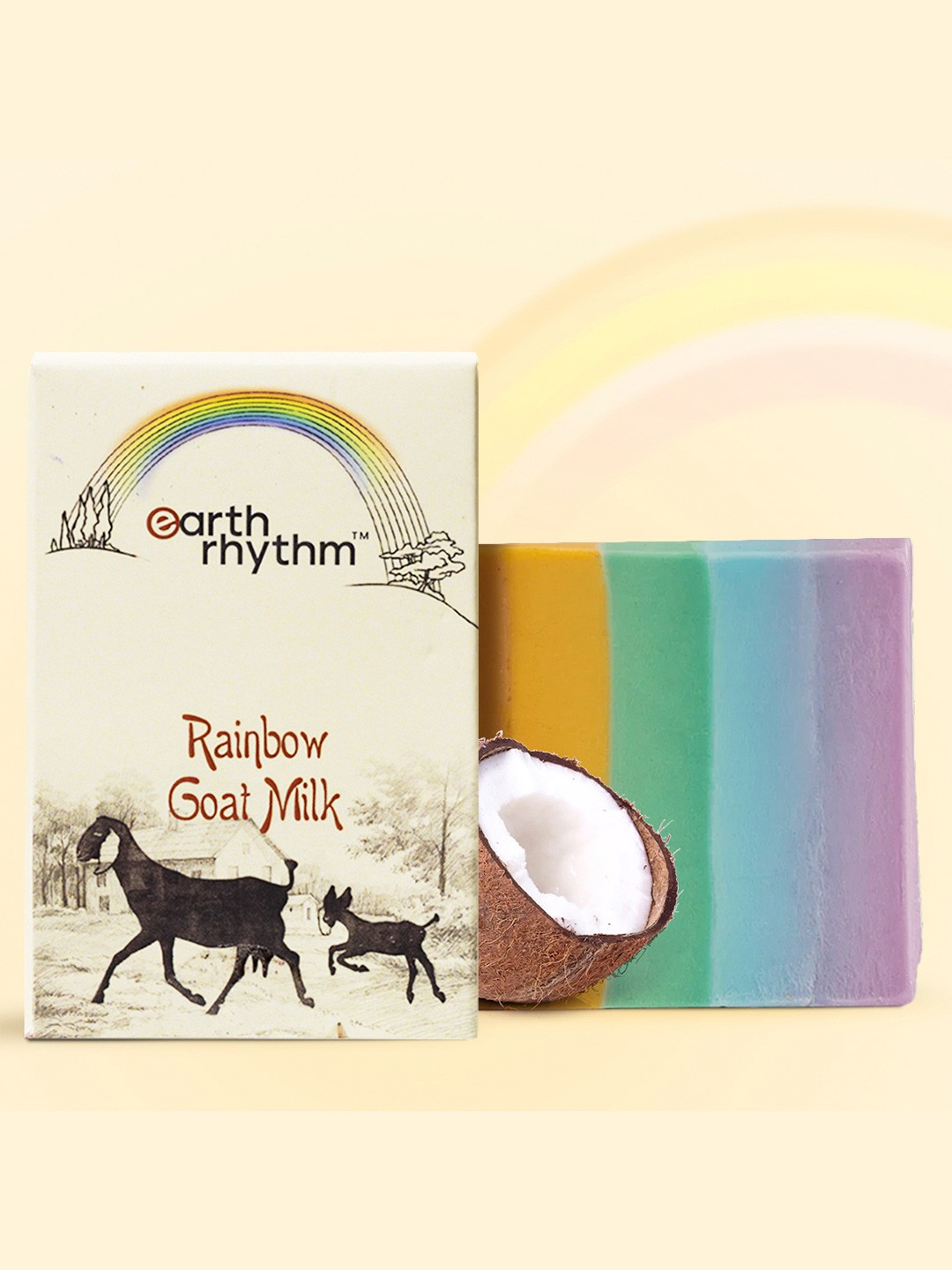 

Earth Rhythm Rainbow Goat Milk Body Soap - 100 g, Multi