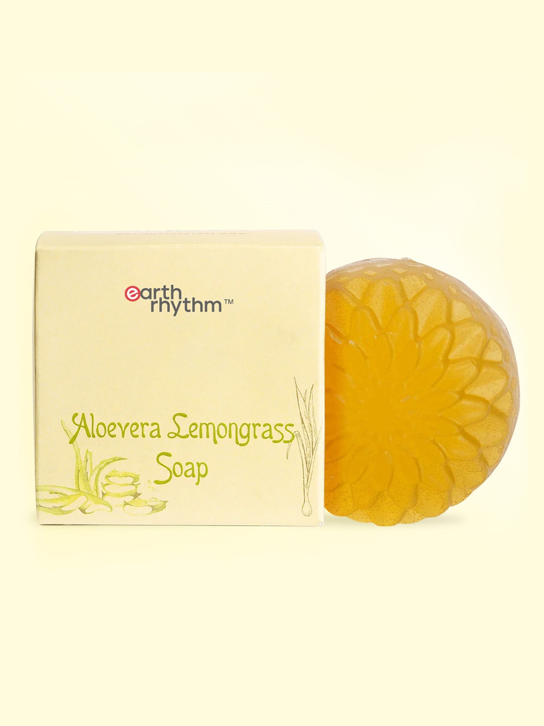 

Earth Rhythm Aloe Vera Lemongrass Body Soap - 100 g, Yellow