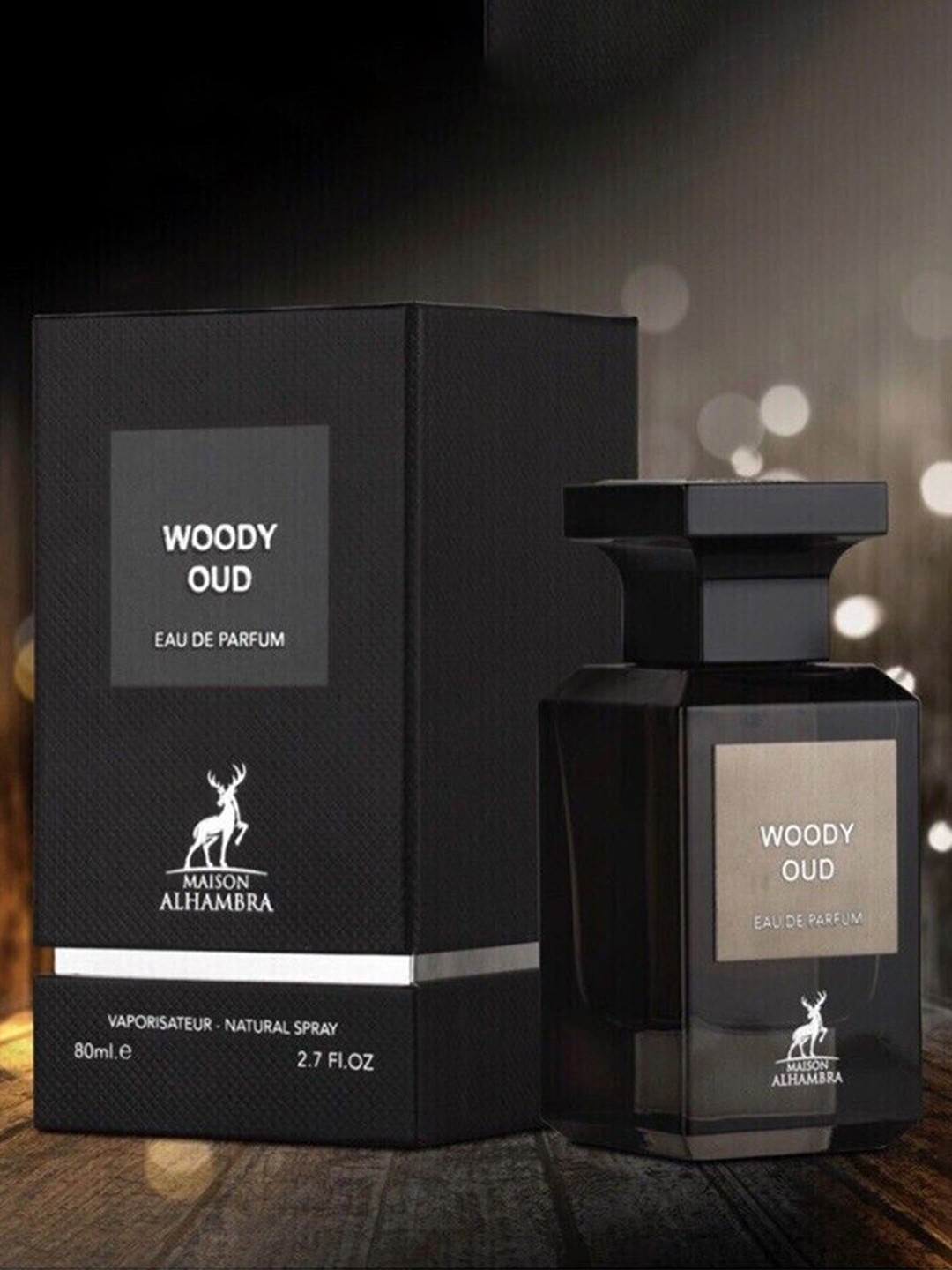 

Lattafa Woody Oud Long Lasting Eau De Parfum Natural Spray - 80 ml, Black
