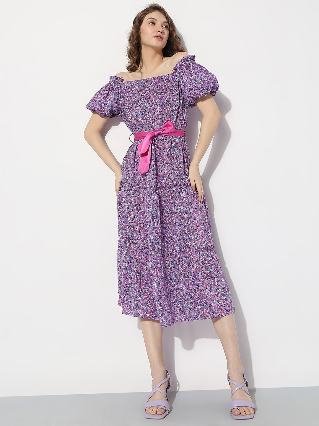 

Vero Moda Floral Off-Shoulder Maxi Dress, Purple