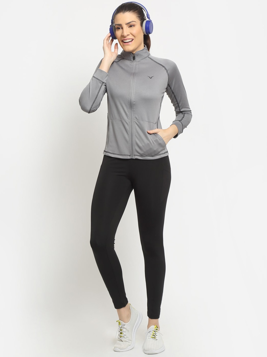 

Invincible Women Zip Up Jacket, Grey