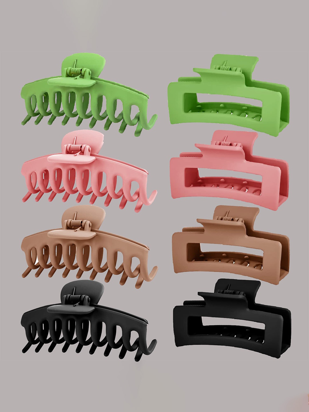 

FIMBUL Women Set of 8 Claw Clip, Grey melange