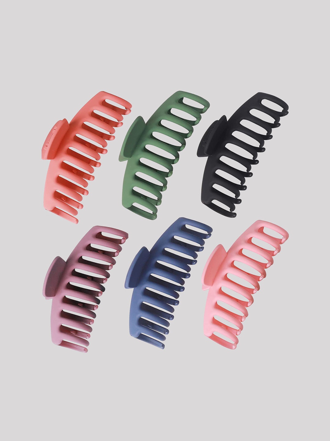 

VAGHBHATT Women Set of 6 Hair Claw Clips, Pink