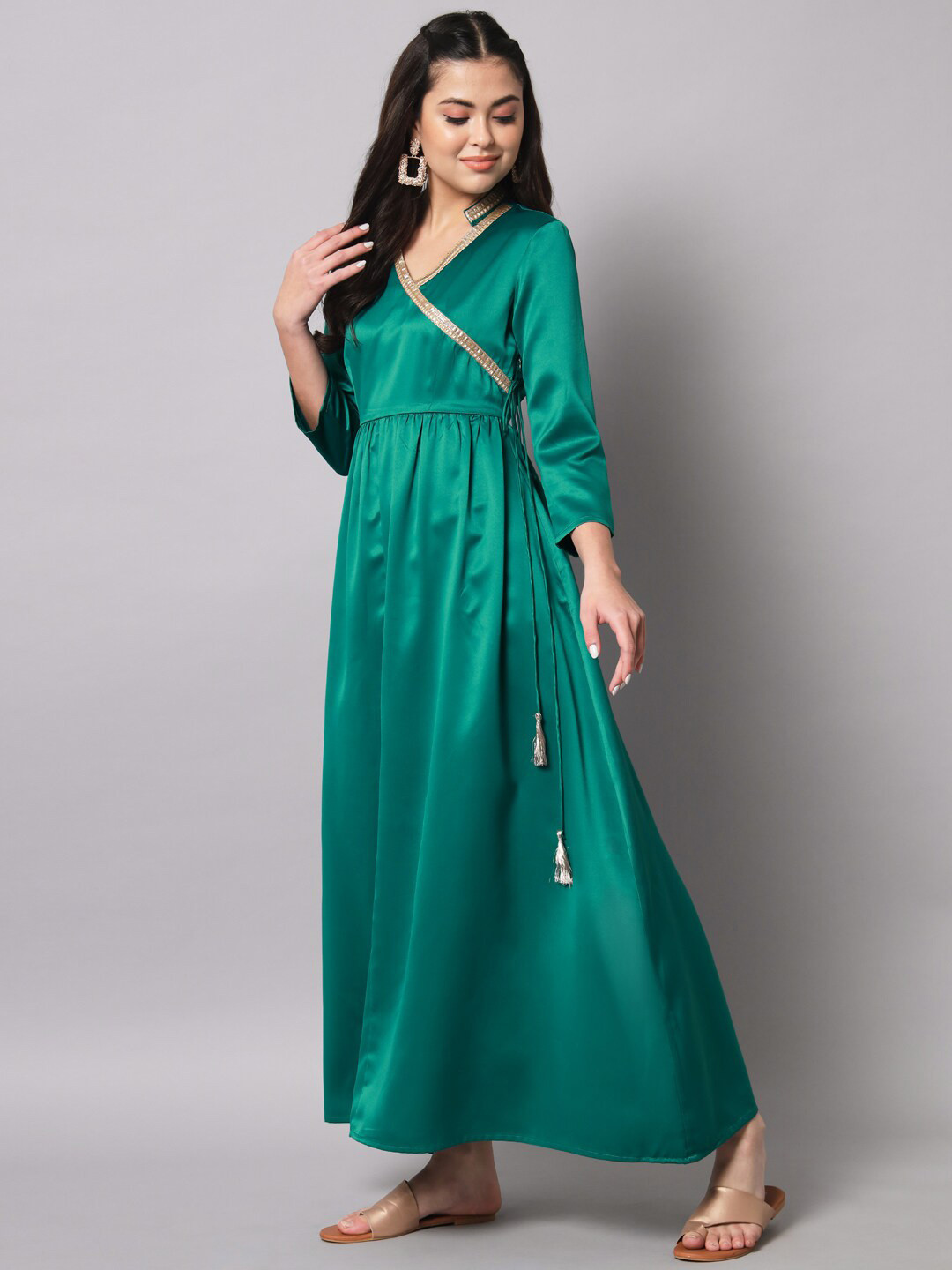 

The Vanca Wrap Maxi Dress, Green