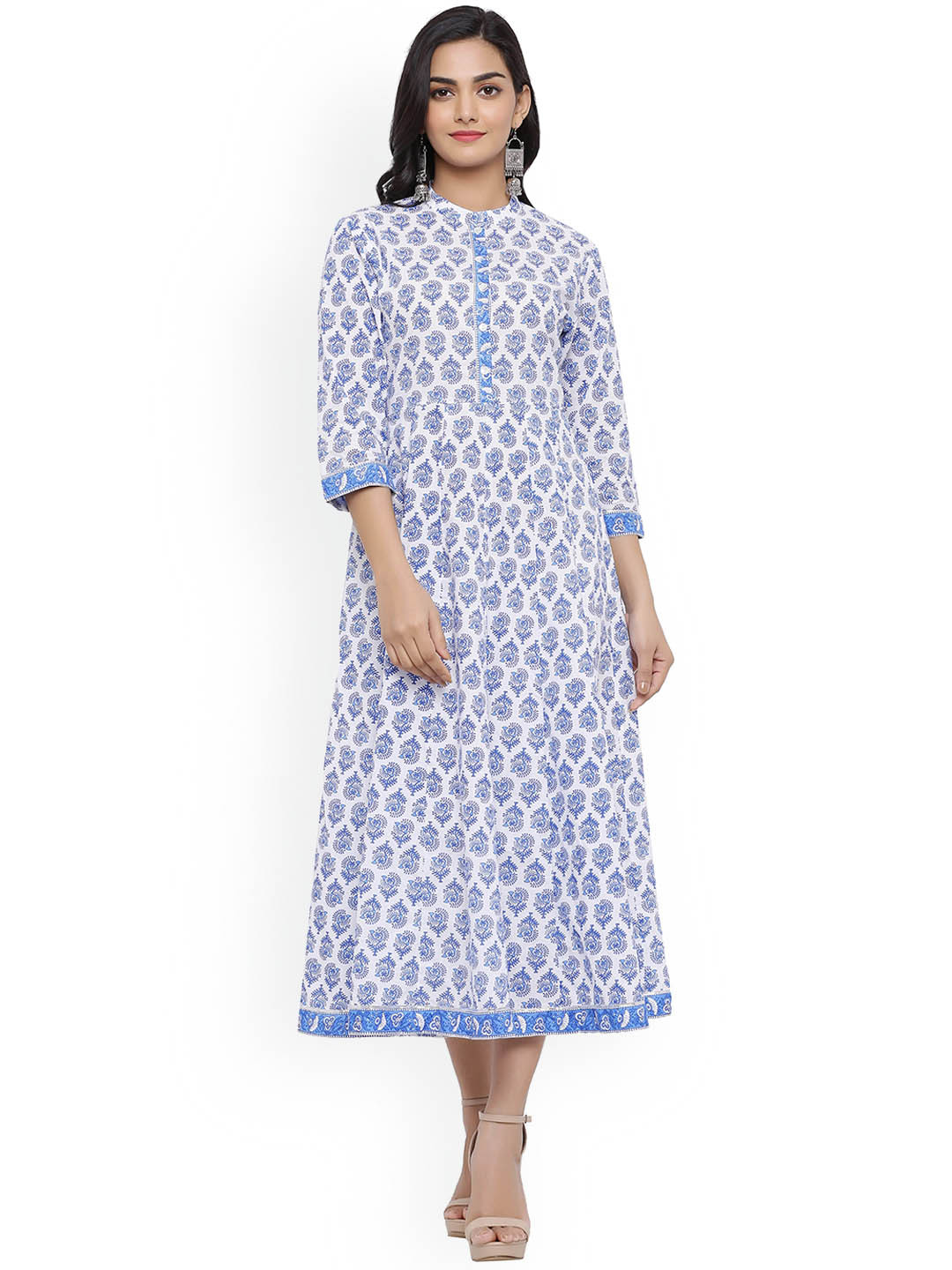 

mirari Women Ethnic Motifs Printed Anarkali Kurta, Blue