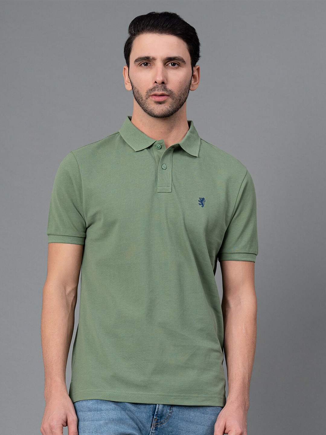 

Red Tape Polo Collar Pure Cotton T-shirt, Green