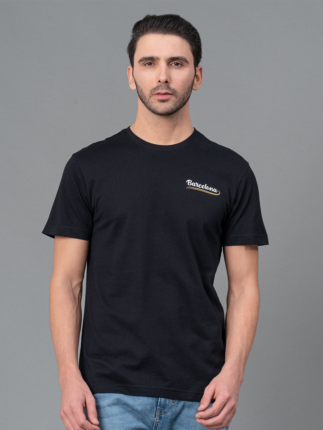 

Red Tape Men Pure Cotton T-shirt, Black