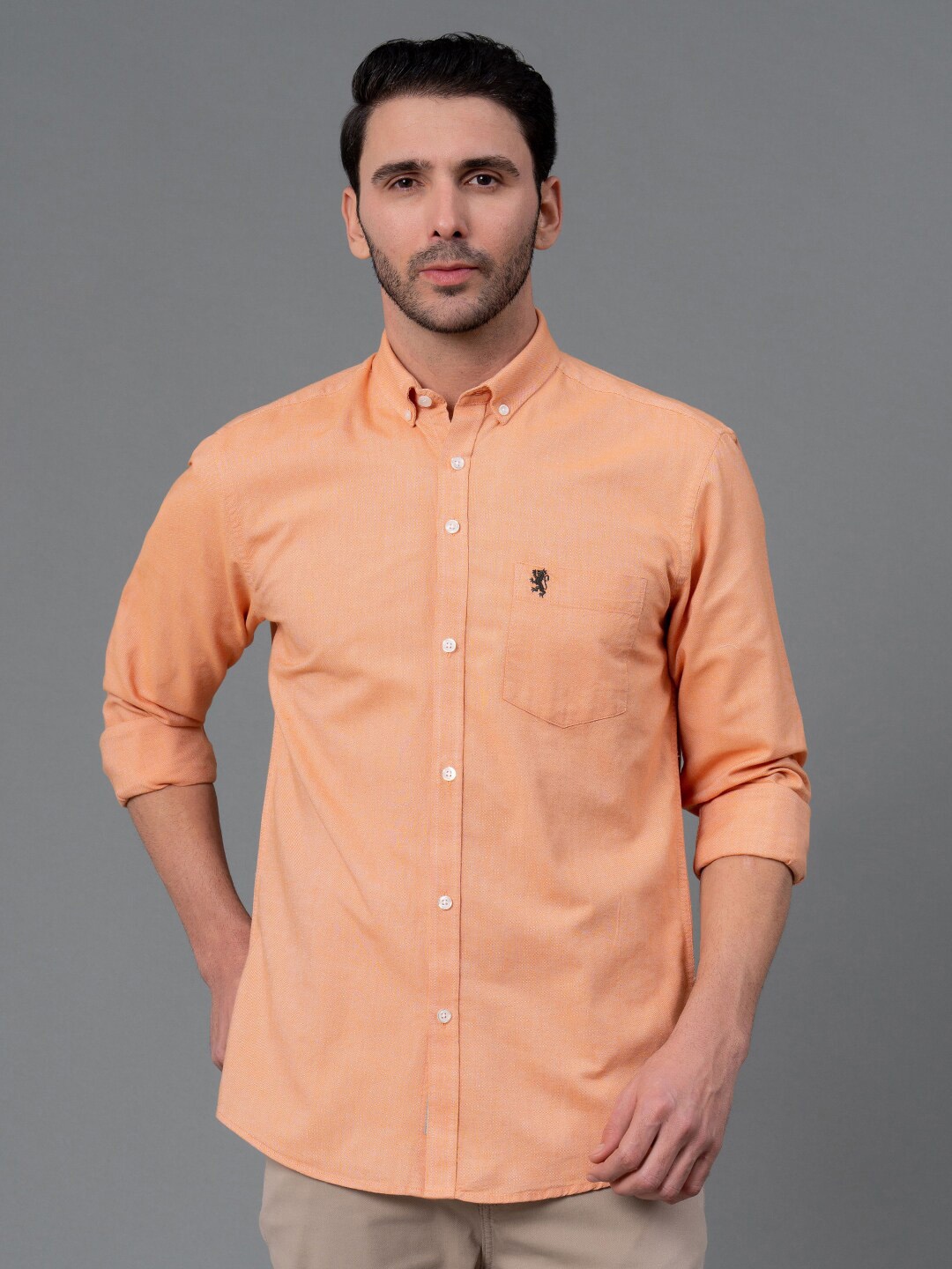 

Red Tape Men Casual Pure Cotton Shirt, Peach