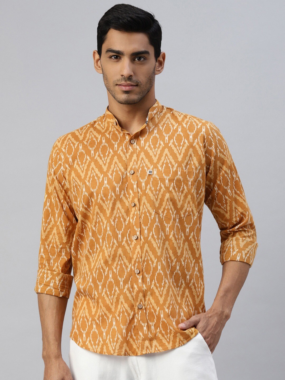 

Readiprint Fashions Men Printed Cotton Casual Shirt, Rust