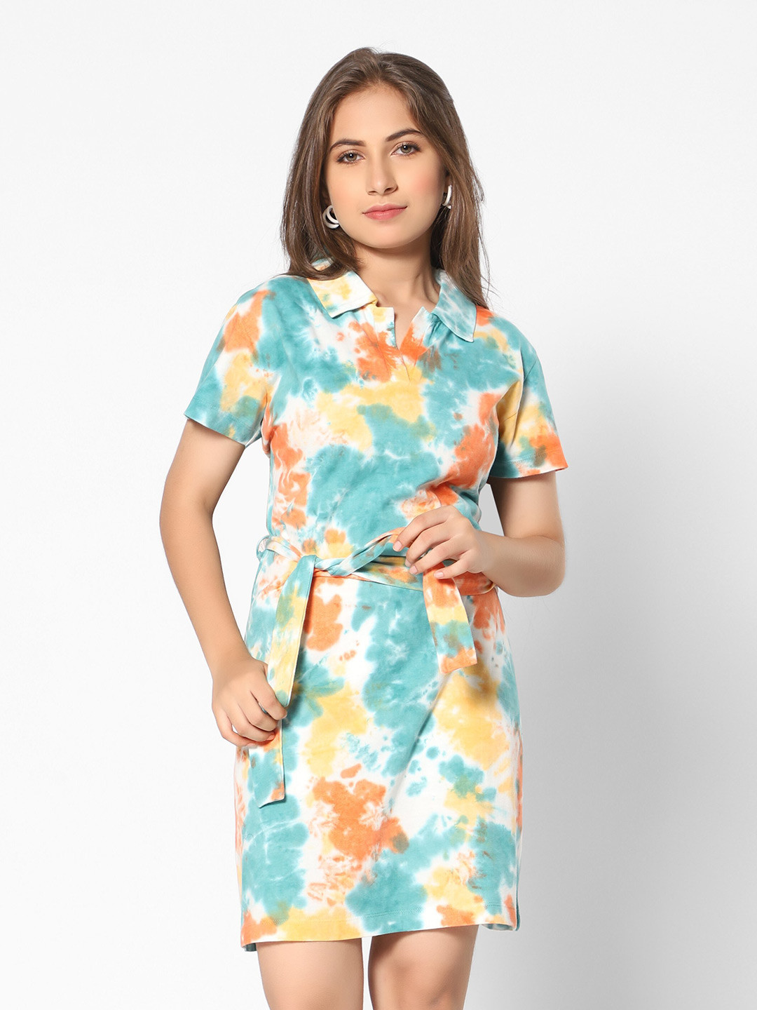 

TeenTrums Girls Tie & Dye Printed Cotton Dress, Blue