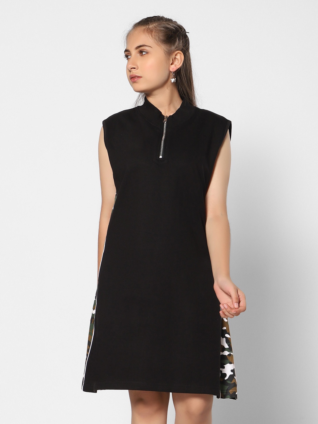 

TeenTrums Girls Cotton A-Line Dress, Black