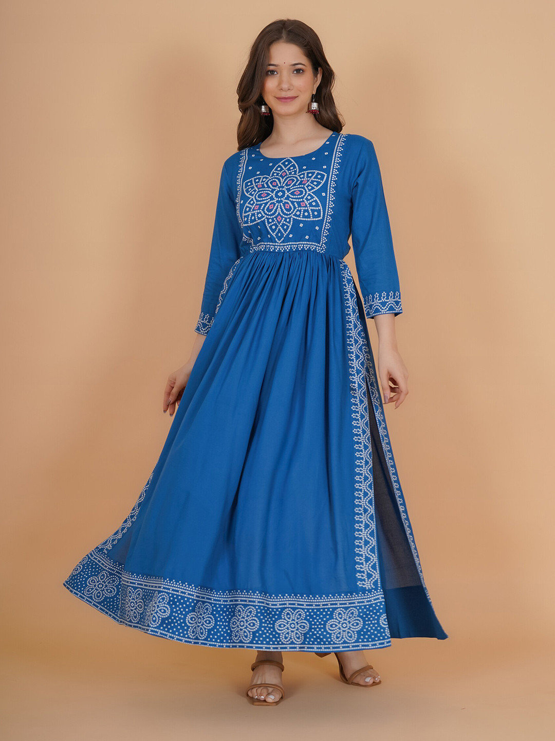

PURSHOTTAM WALA Women Floral Printed Kurta, Blue
