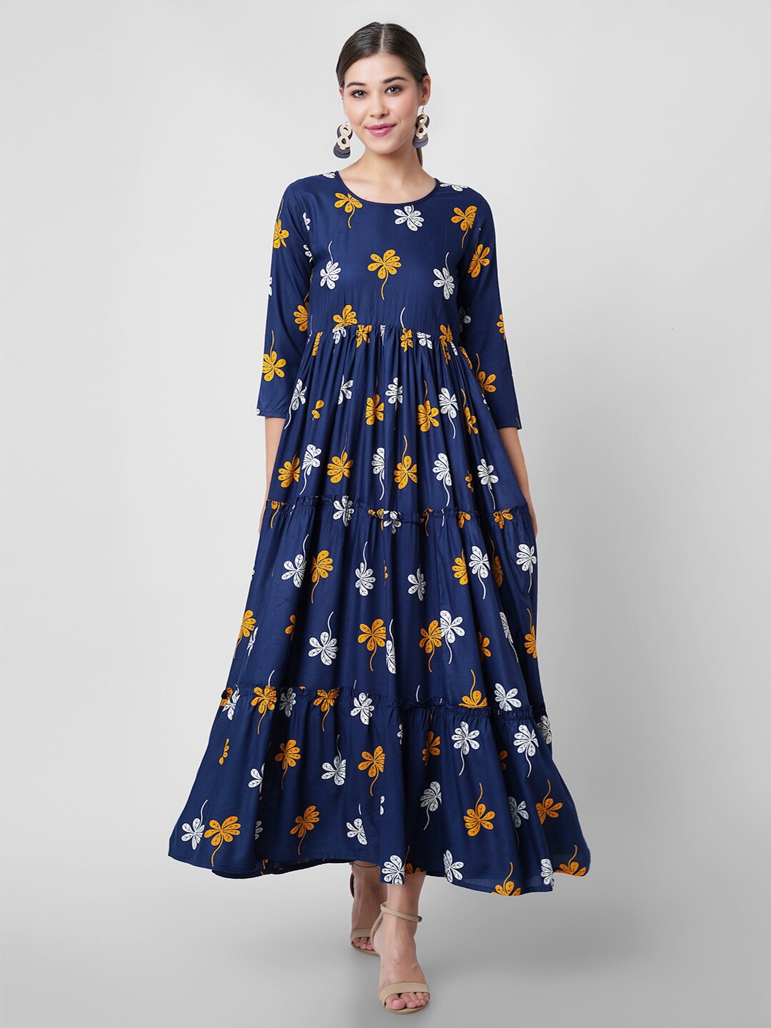 

PURSHOTTAM WALA Floral Maxi Dress, Blue