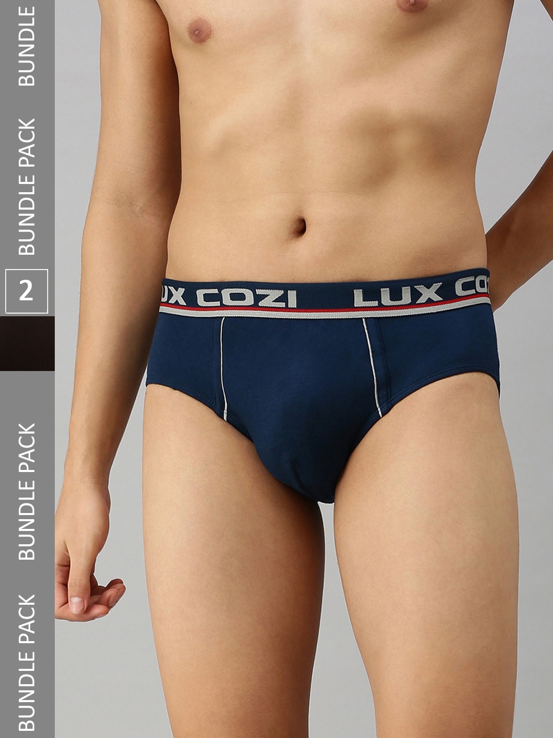 

Lux Cozi Men Pack Of 2 Anti-Odour Basic Briefs COZI_BIGSHOT_BRF_BRN_MBU_2PC, Brown