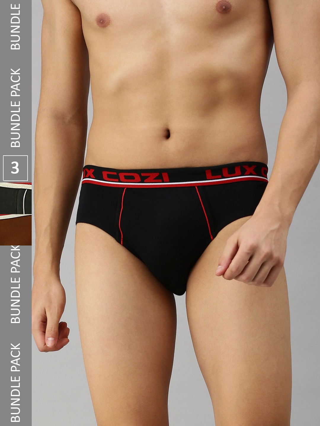 

Lux Cozi Men Pack of 2 Basic Briefs, Black