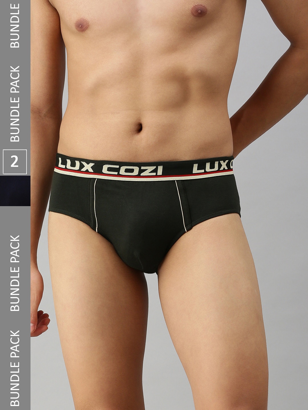 

Lux Cozi Men Pack Of 2 Anti-Odour Briefs COZI_BIGSHOT_BRF_DG_2PC, Grey