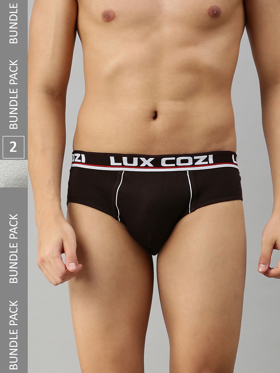 

Lux Cozi Men Pack of 2 Basic Briefs, Brown