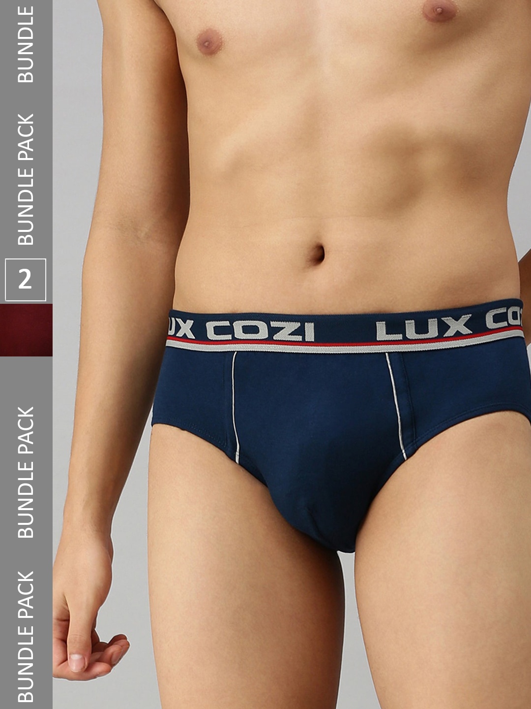 

Lux Cozi Men Pack of 2 Basic Briefs, Maroon