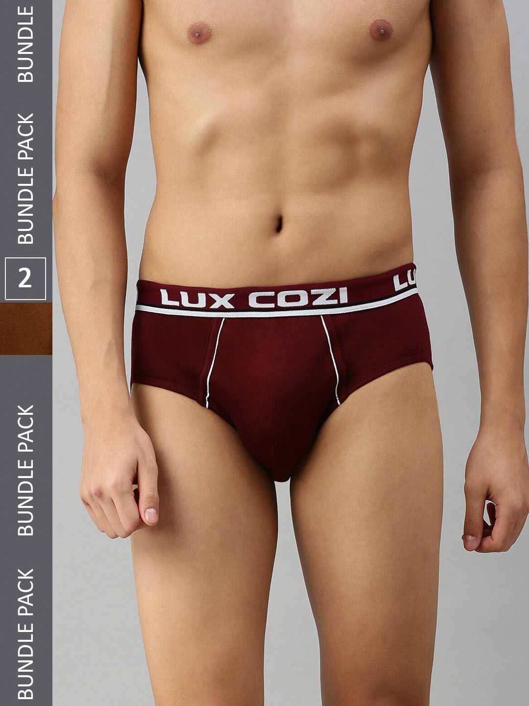 

Lux Cozi Men Pack of 2 Basic Briefs, Maroon