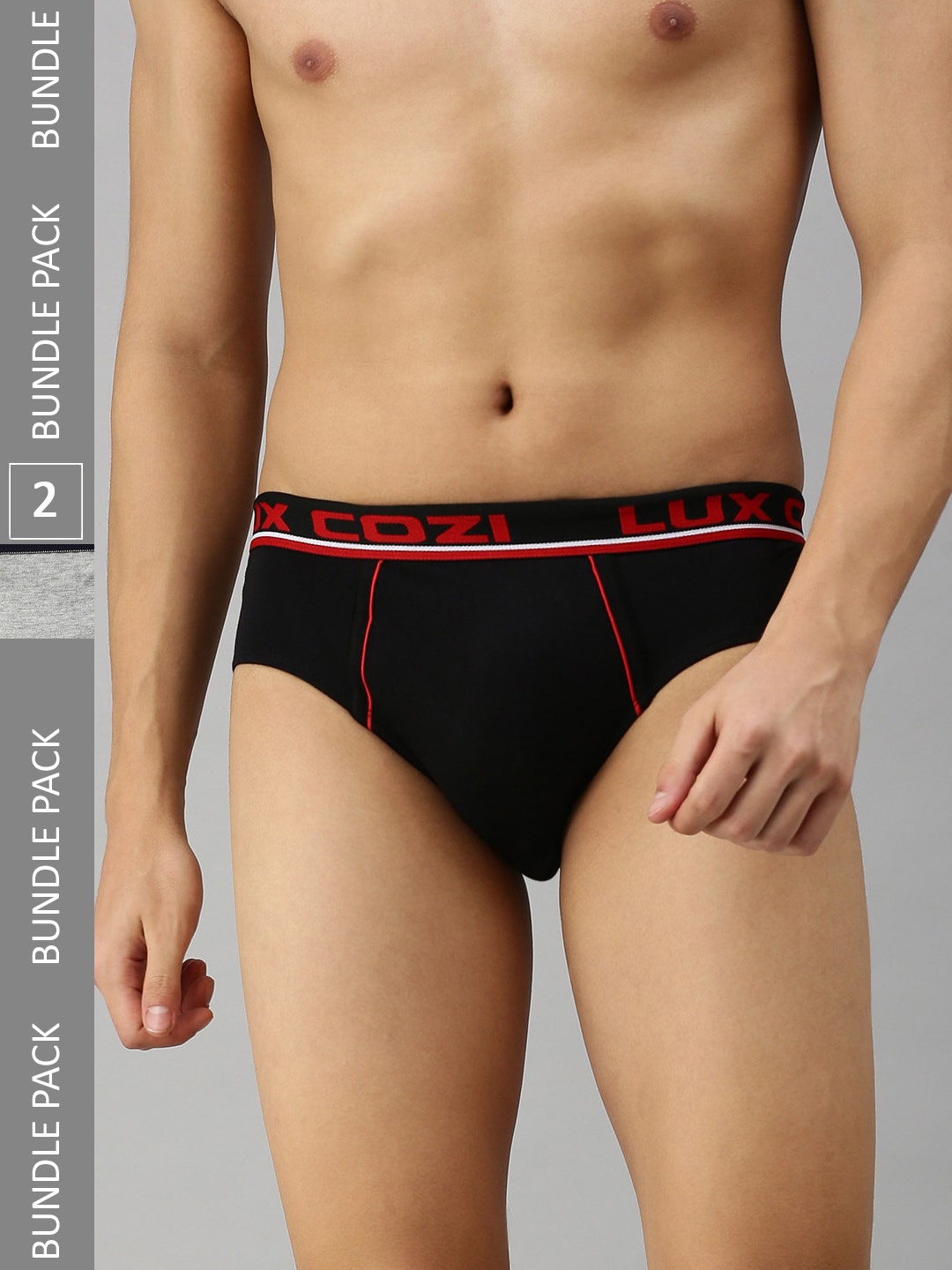 

Lux Cozi Men Pack of 2 Basic Briefs, Black