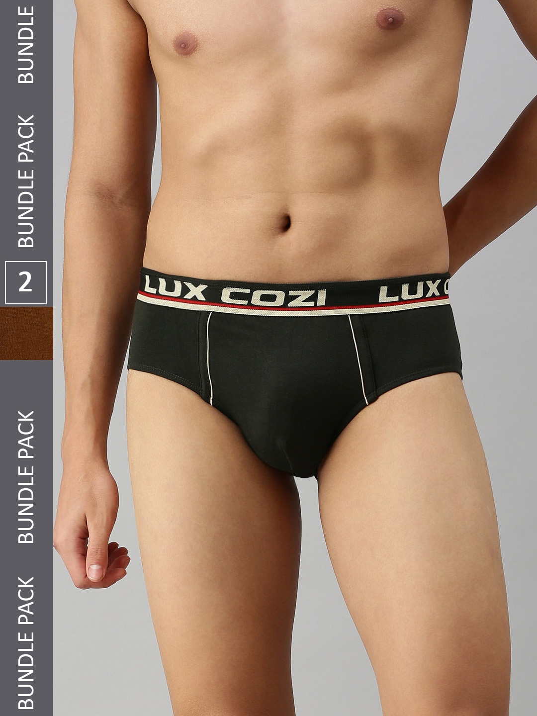 

Lux Cozi Men Pack of 2 Basic Briefs, Green