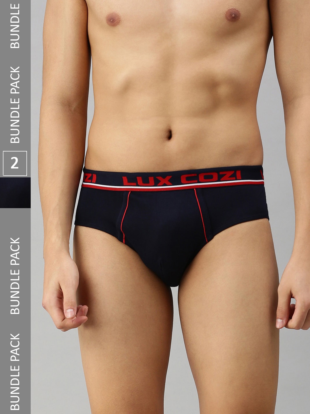 

Lux Cozi Men Plus Size Pack Of 2 Anti-Odour Basic Briefs COZI_BIGSHOT_BRF_NB_2PC, Navy blue