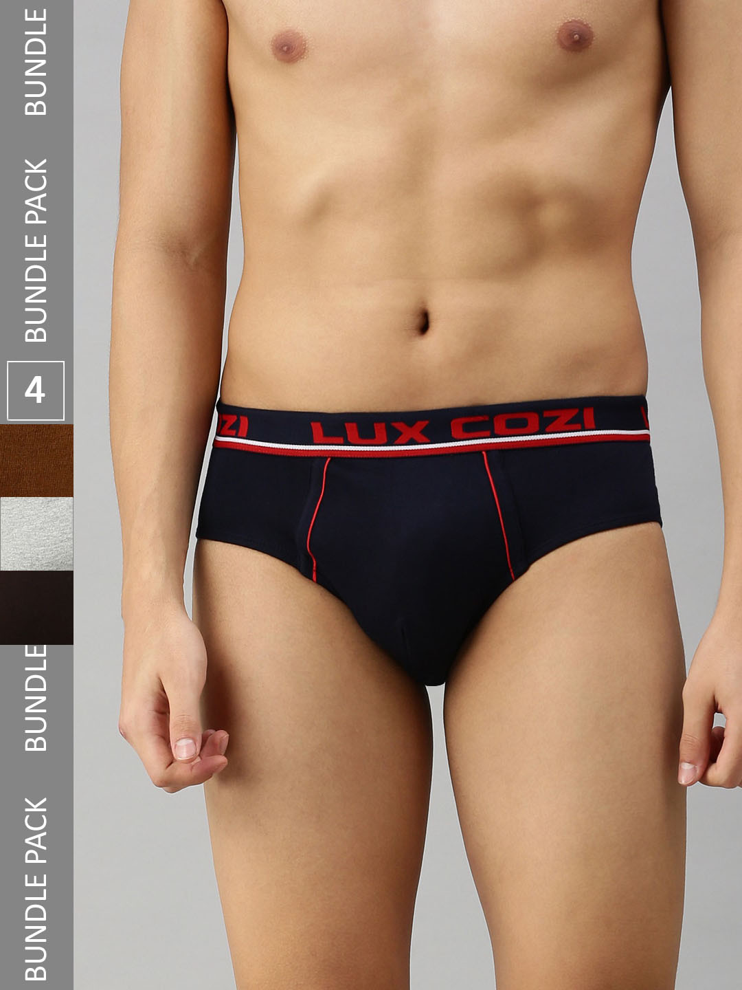 

Lux Cozi Pack Of 4 Assorted Pure Cotton Mid-Rise Basic Briefs COZI_BIGSHOT_BRF_ASST_4PC