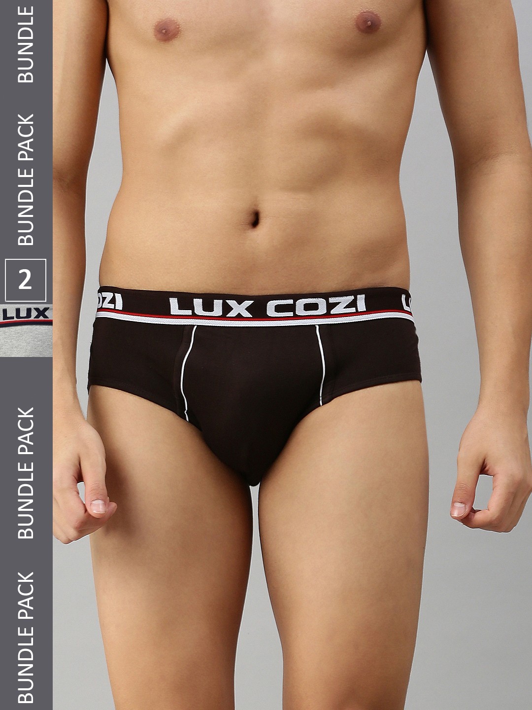 

Lux Cozi Men Pack Of 2 Basic Briefs, Brown