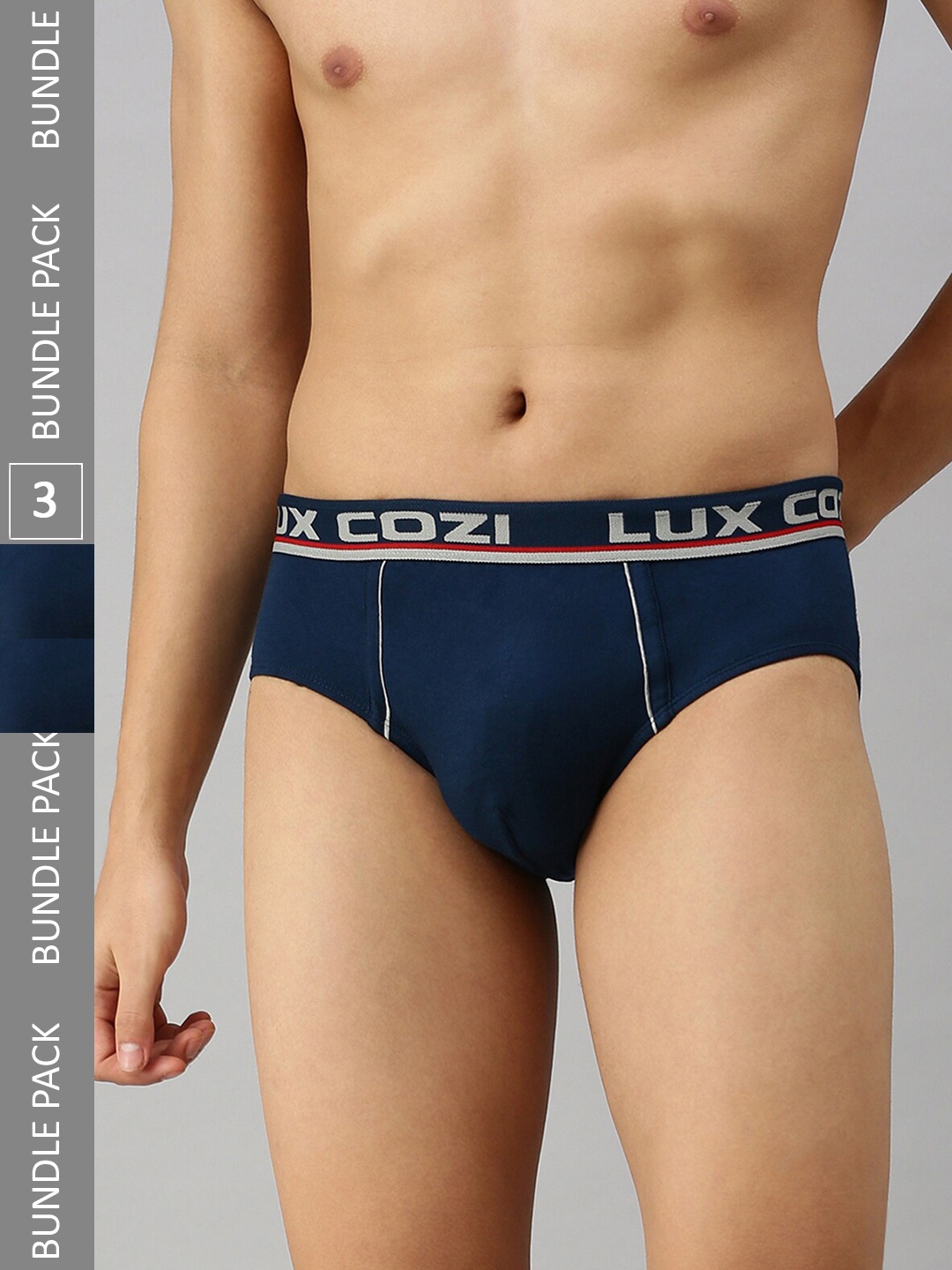 

Lux Cozi Men Pack of 3 Basic Briefs, Blue