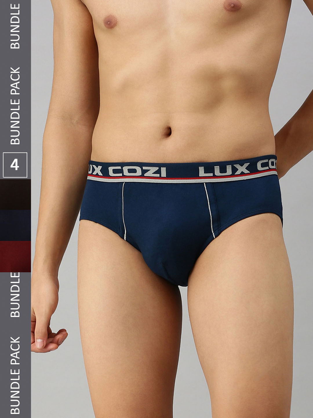 

Lux Cozi Men Pack Of 4 Basic Briefs, Brown
