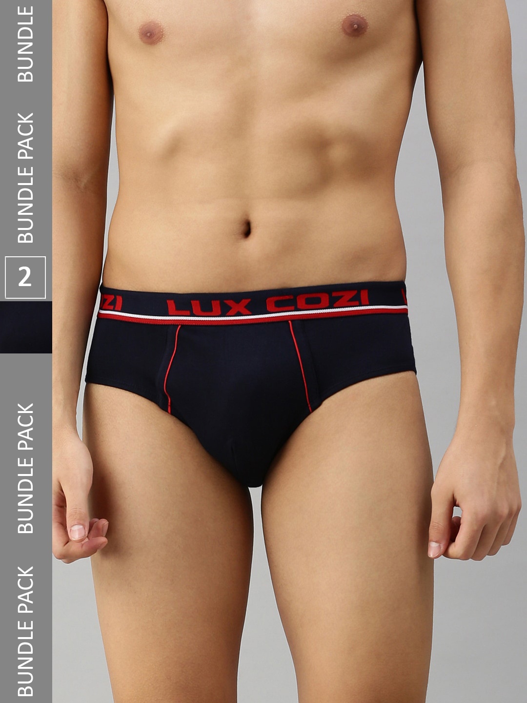 

Lux Cozi Men Pack Of 3 Basic Briefs, Navy blue