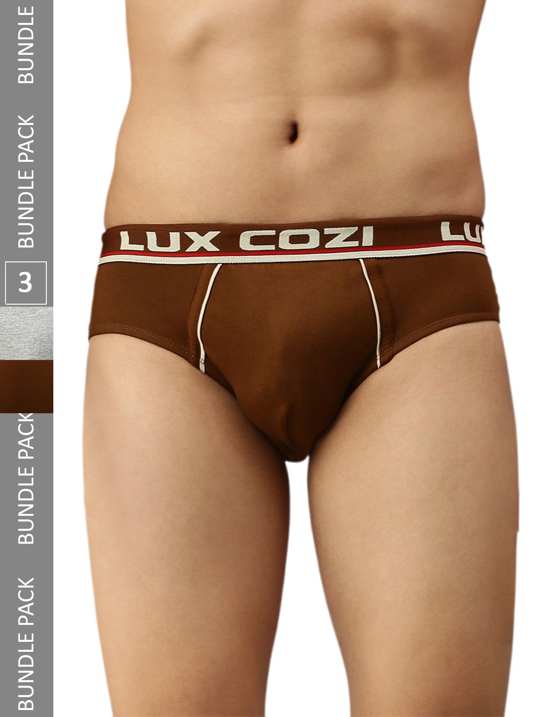 

Lux Cozi Men Pack Of 3 Anti-Odour Basic Briefs, Mustard