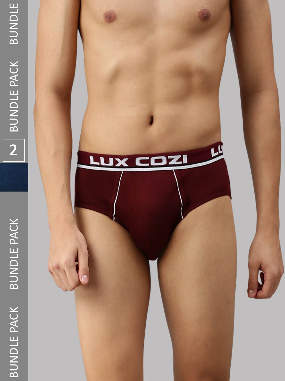 

Lux Cozi Men Pack Of 2Anti-Odour Basic Briefs, Maroon