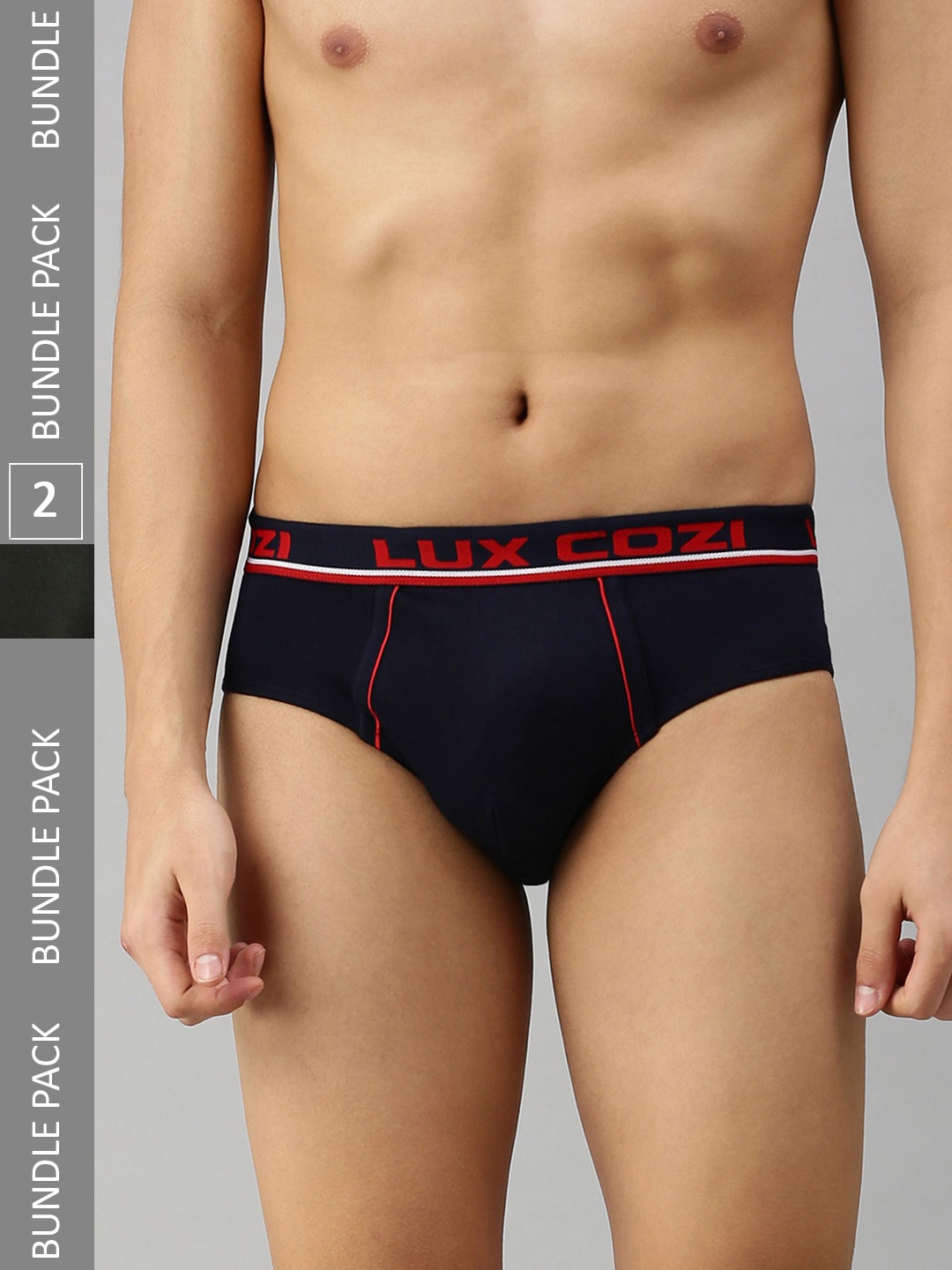 

Lux Cozi Men Pack Of 2 Anti-Odour Basic Briefs, Green