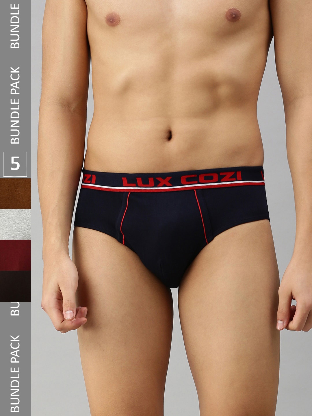 

Lux Cozi Men Pack Of 5 Assorted Basic Briefs