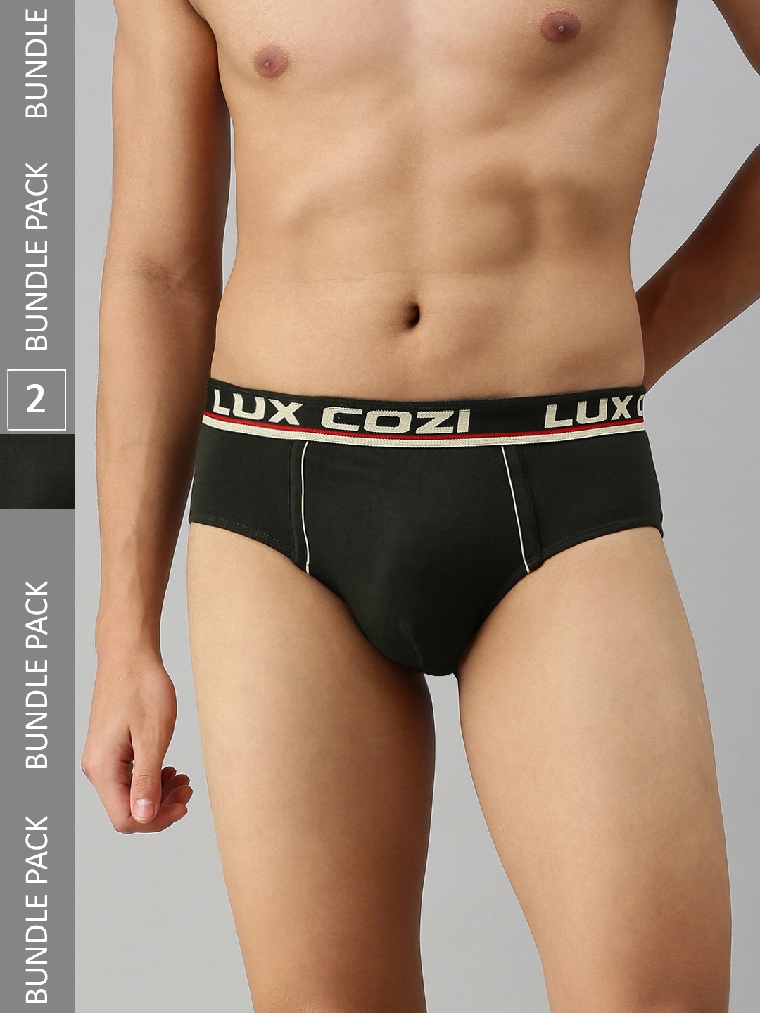 

Lux Cozi Men Pack Of 2 Basic Briefs, Grey