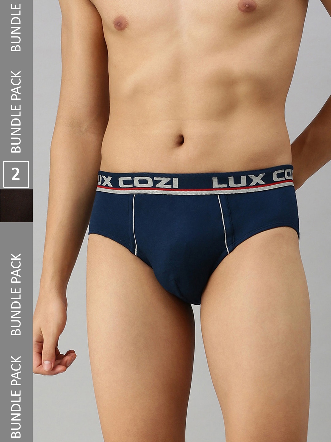 

Lux Cozi Men Pack Of 2 Basic Briefs, Brown