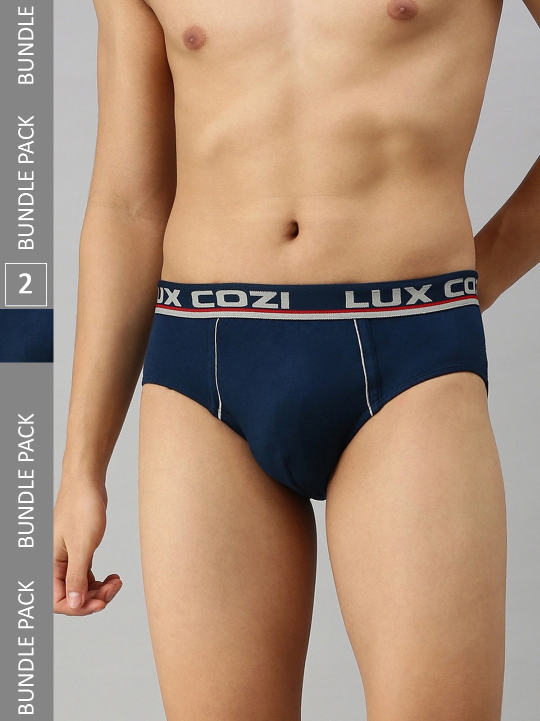 

Lux Cozi Men Pack Of 2 Basic Briefs, Navy blue
