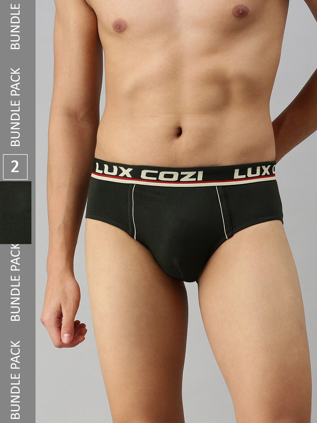 

Lux Cozi Men Pack Of 2 Basic Briefs, Grey