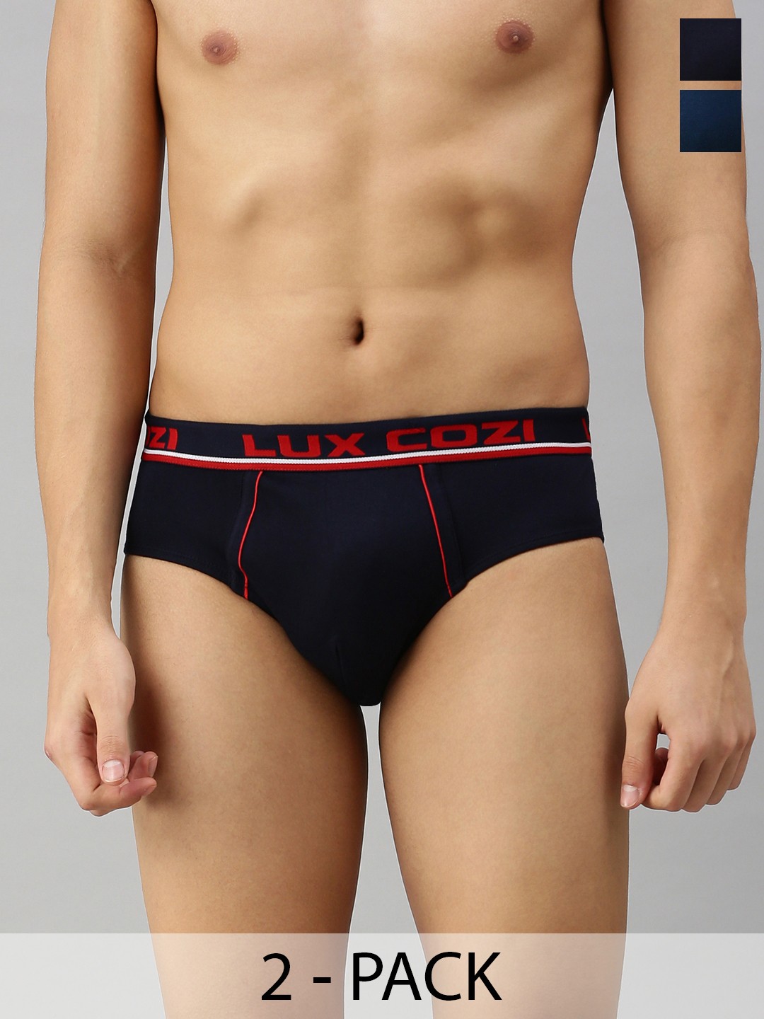 

Lux Cozi Men Pack Of 2 Mid-Rise Anti Odour Briefs COZI_BIGSHOT_BRF_MBU_NB_2PC, Blue