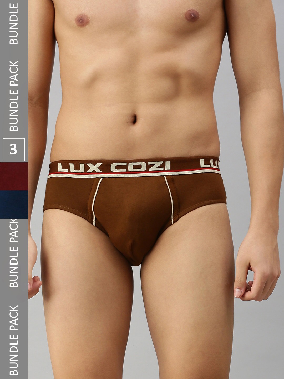 

Lux Cozi Men Pack Of 3 Deo-Soft Basic Briefs COZI_BIGSHOT_BRF_MBU_MST_2PC, Blue