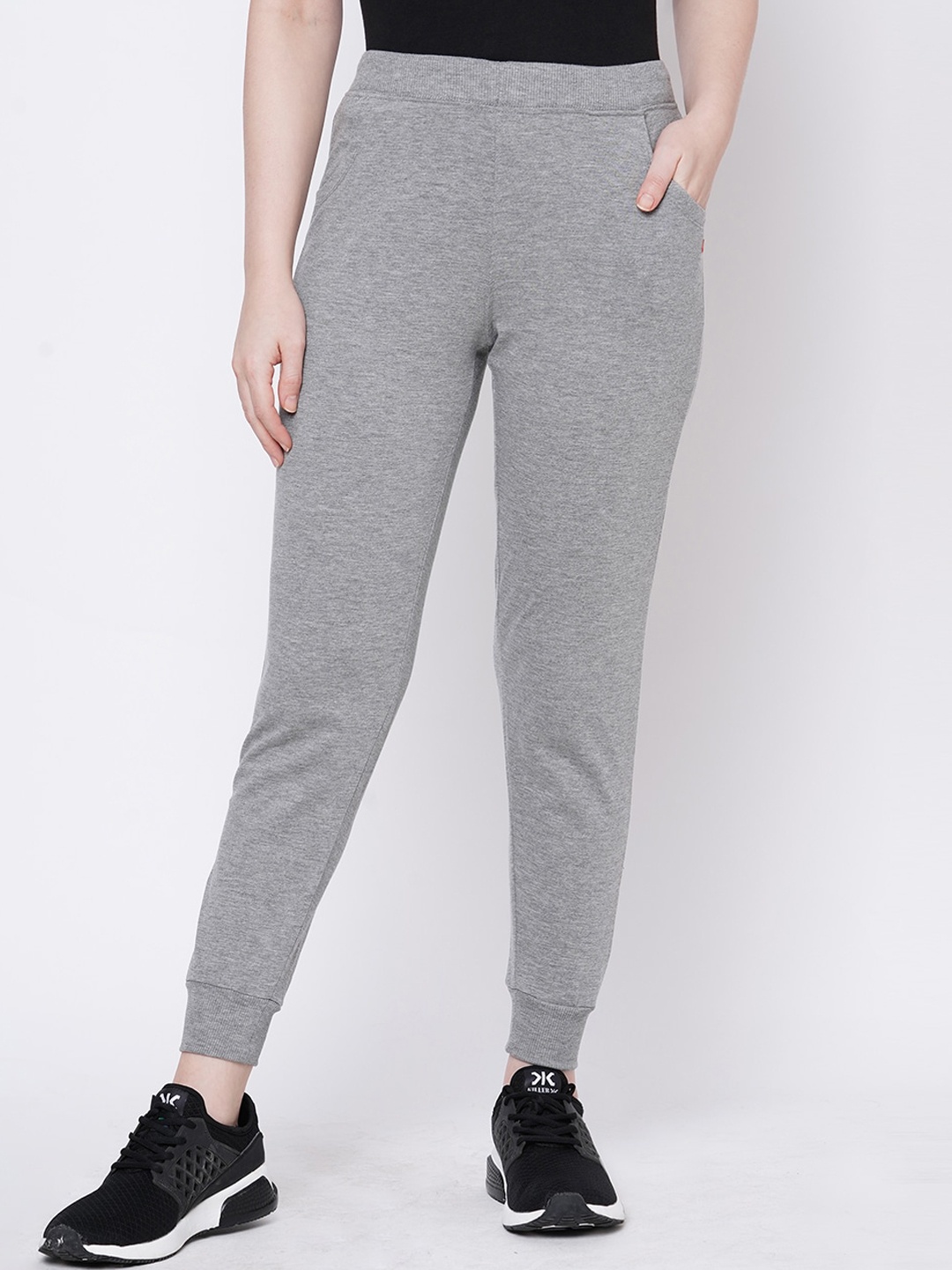 

Sweet Dreams Women Plus Size Relaxed-Fit Cotton Jogger, Grey melange