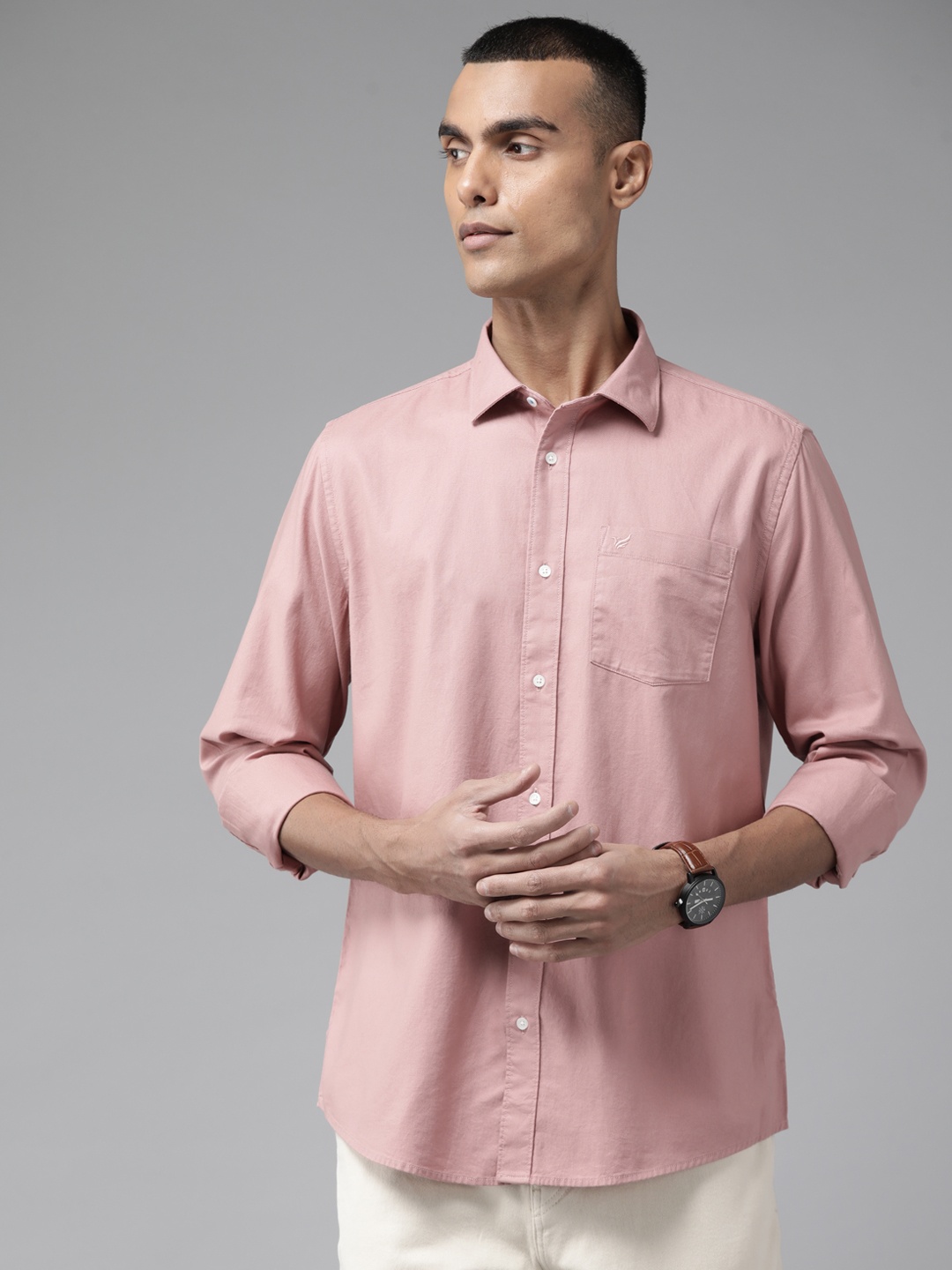 

Blackberrys Men Pure Cotton Slim Fit Casual Shirt, Pink